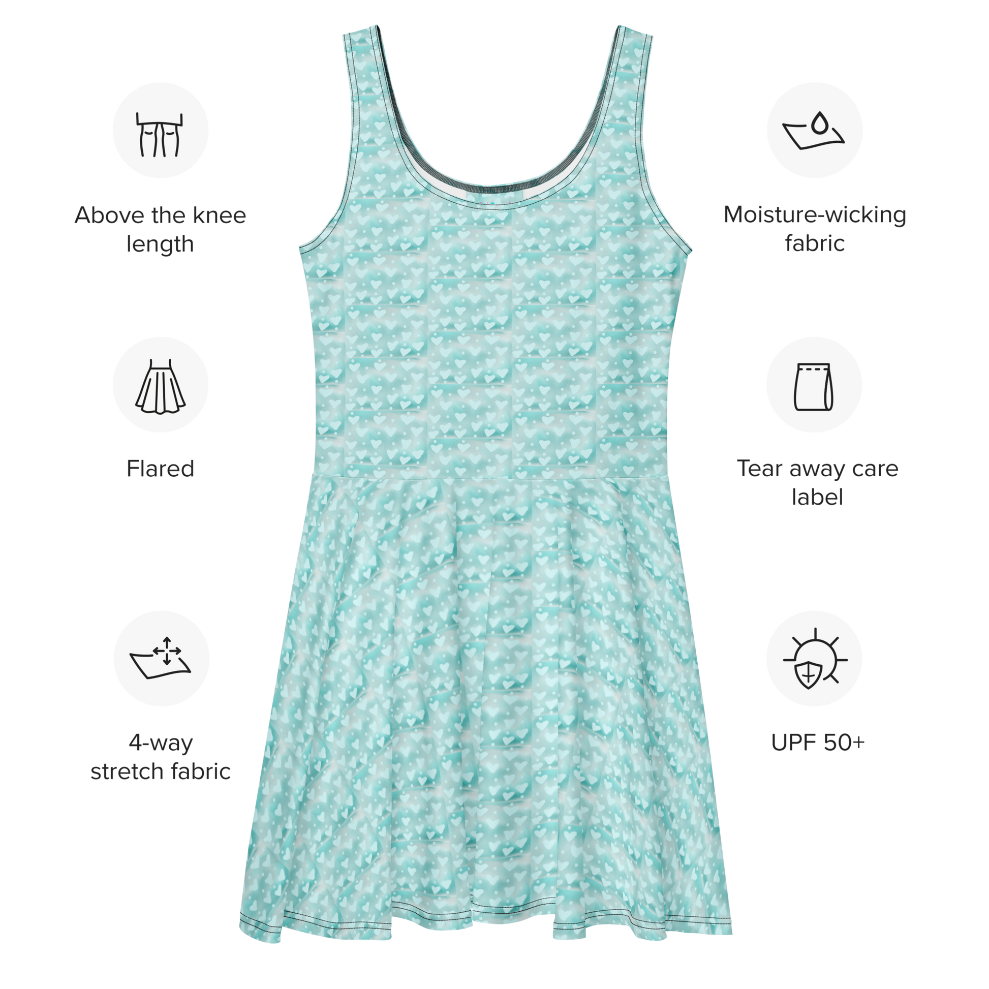 Blue Hearts Skater Dress