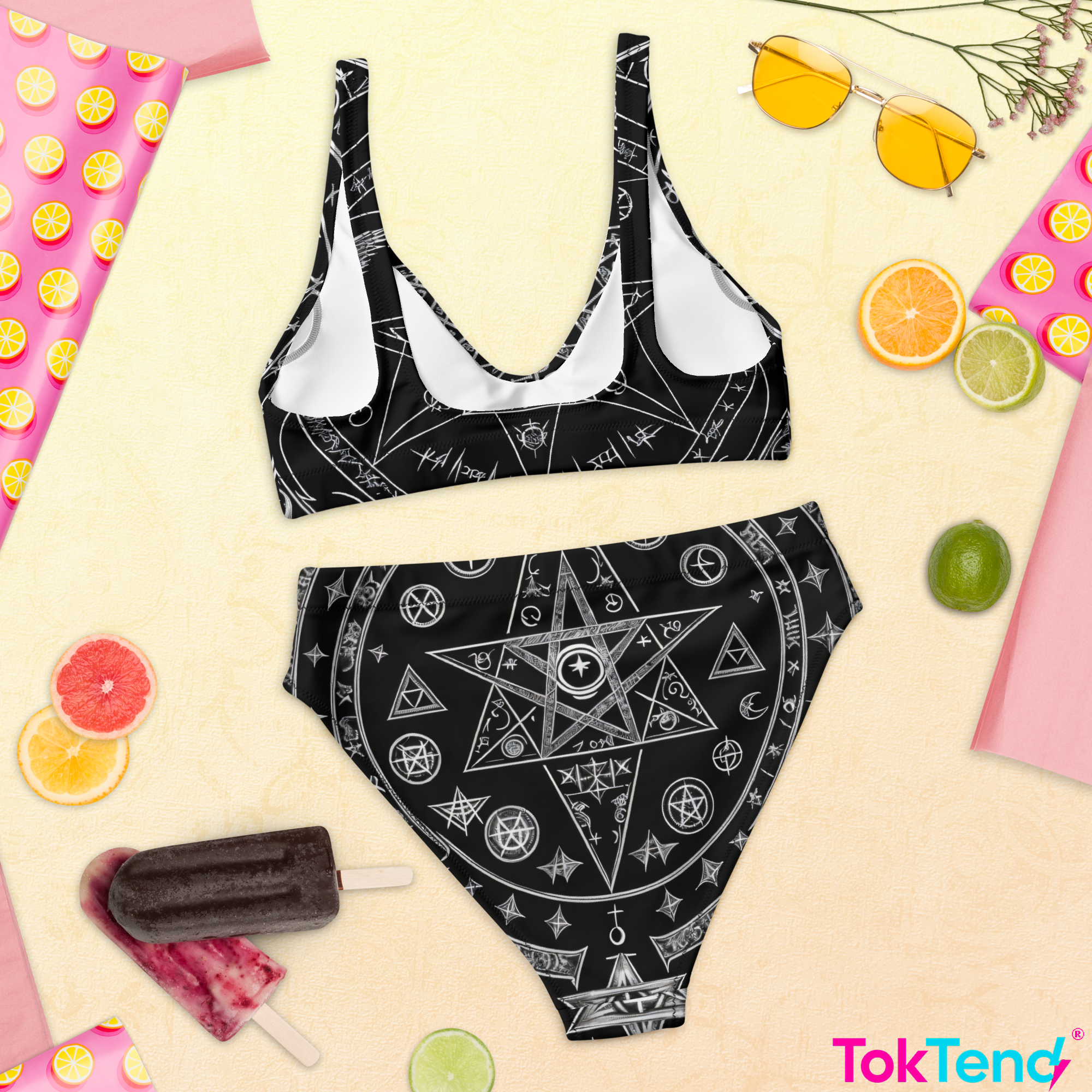 Satanic high-waisted bikini