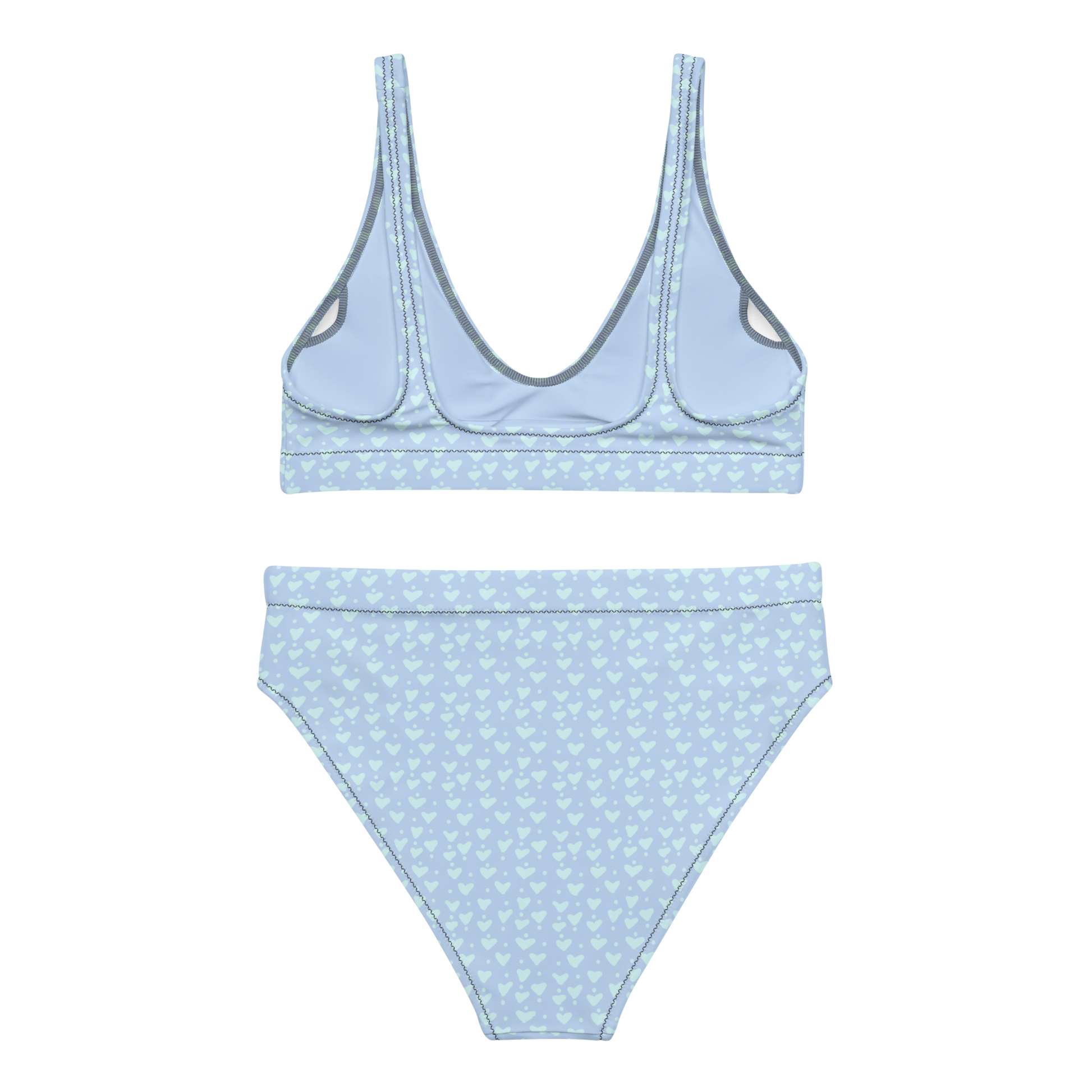 Blue Hearts high-waisted bikini