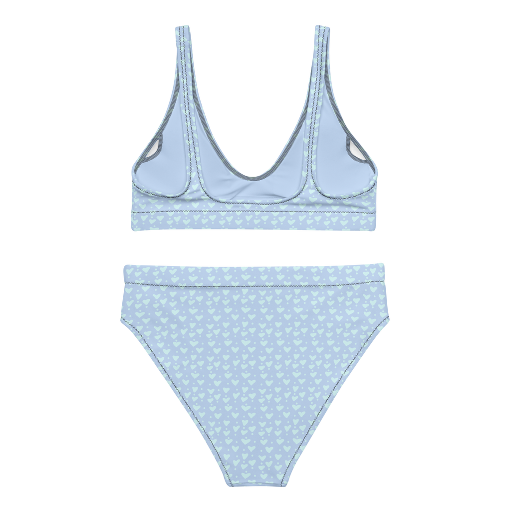 Blue Hearts high-waisted bikini