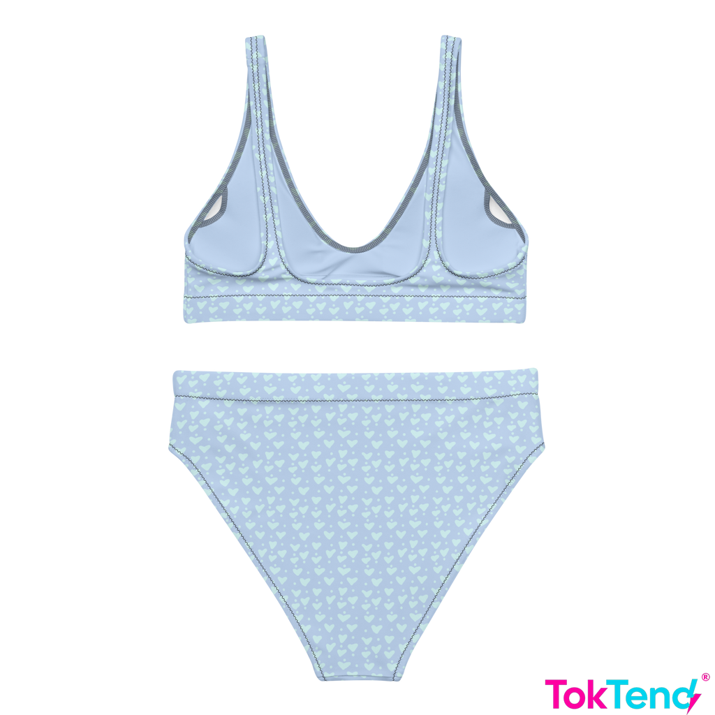 Blue Hearts high-waisted bikini