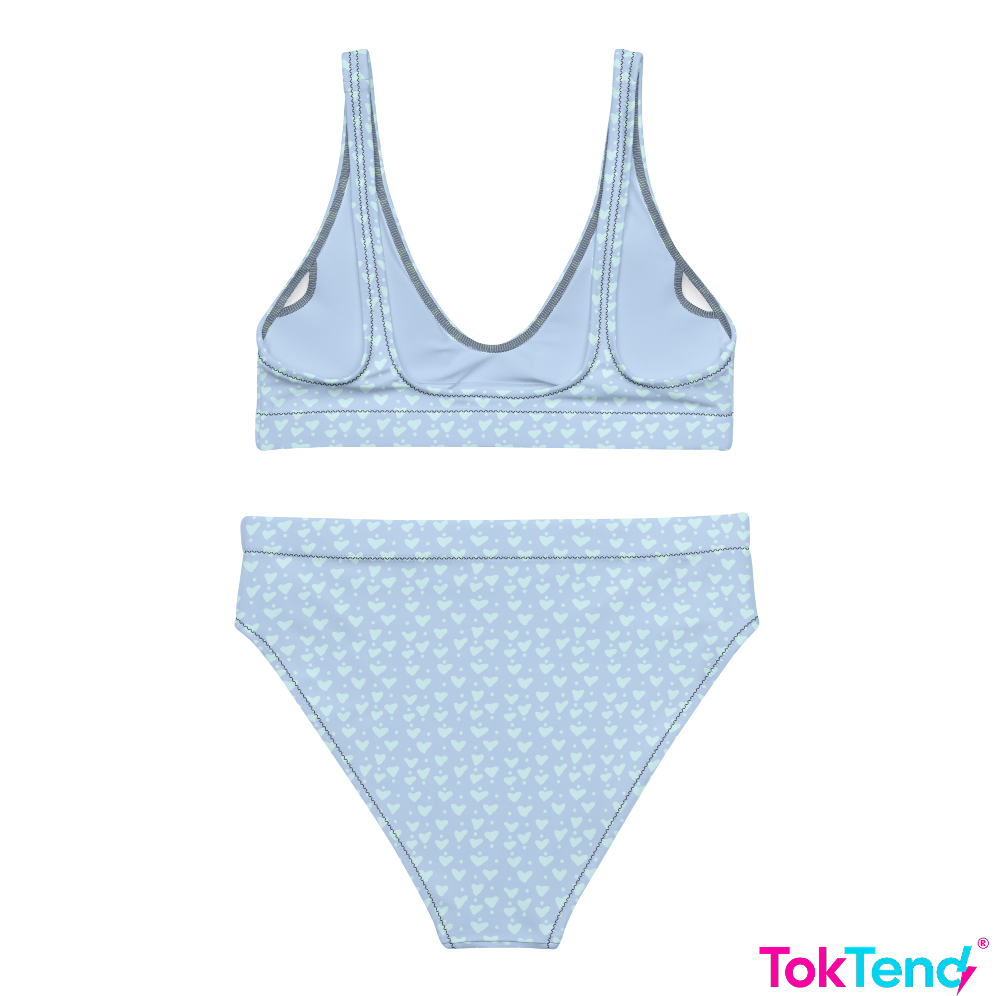 Blue Hearts high-waisted bikini