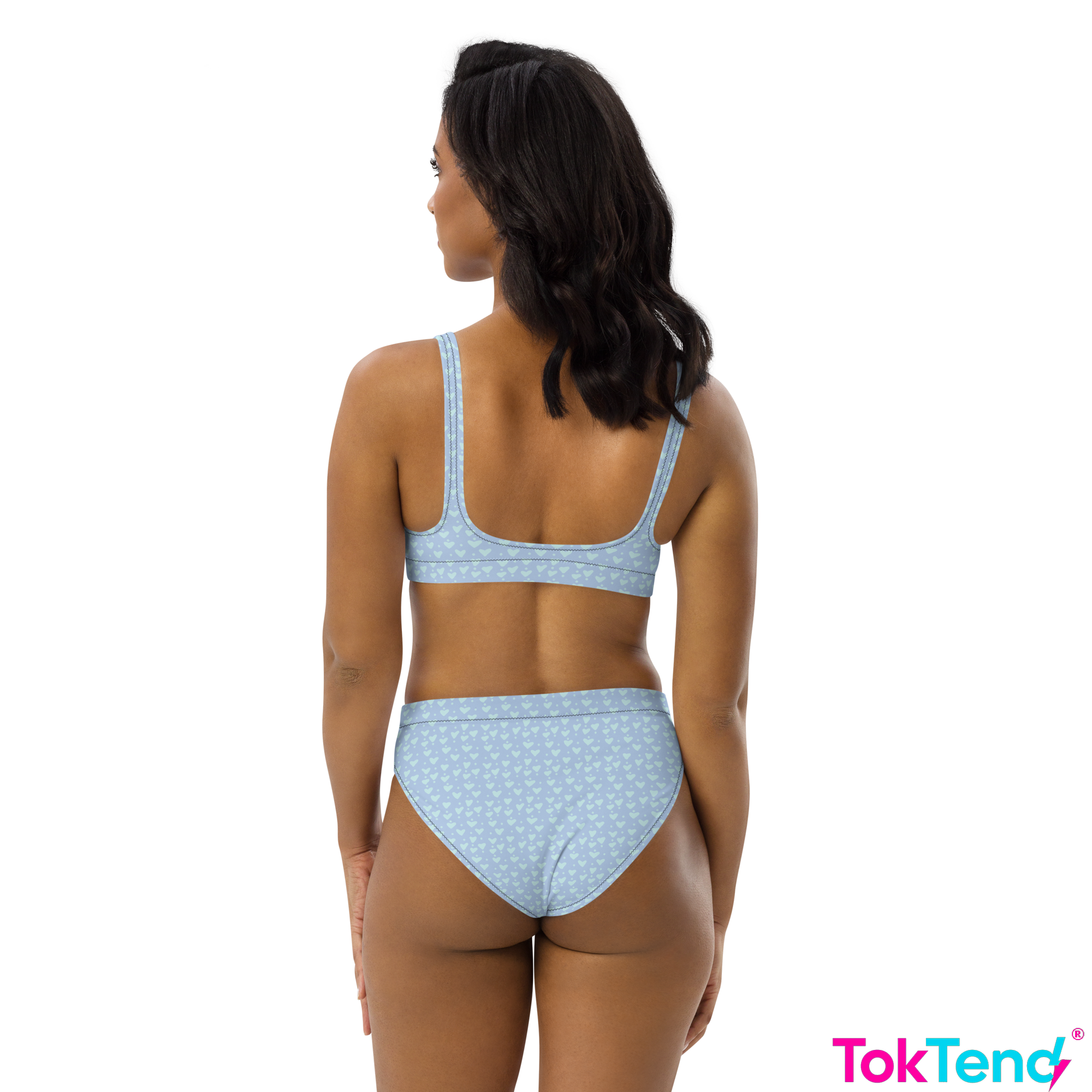 Blue Hearts high-waisted bikini