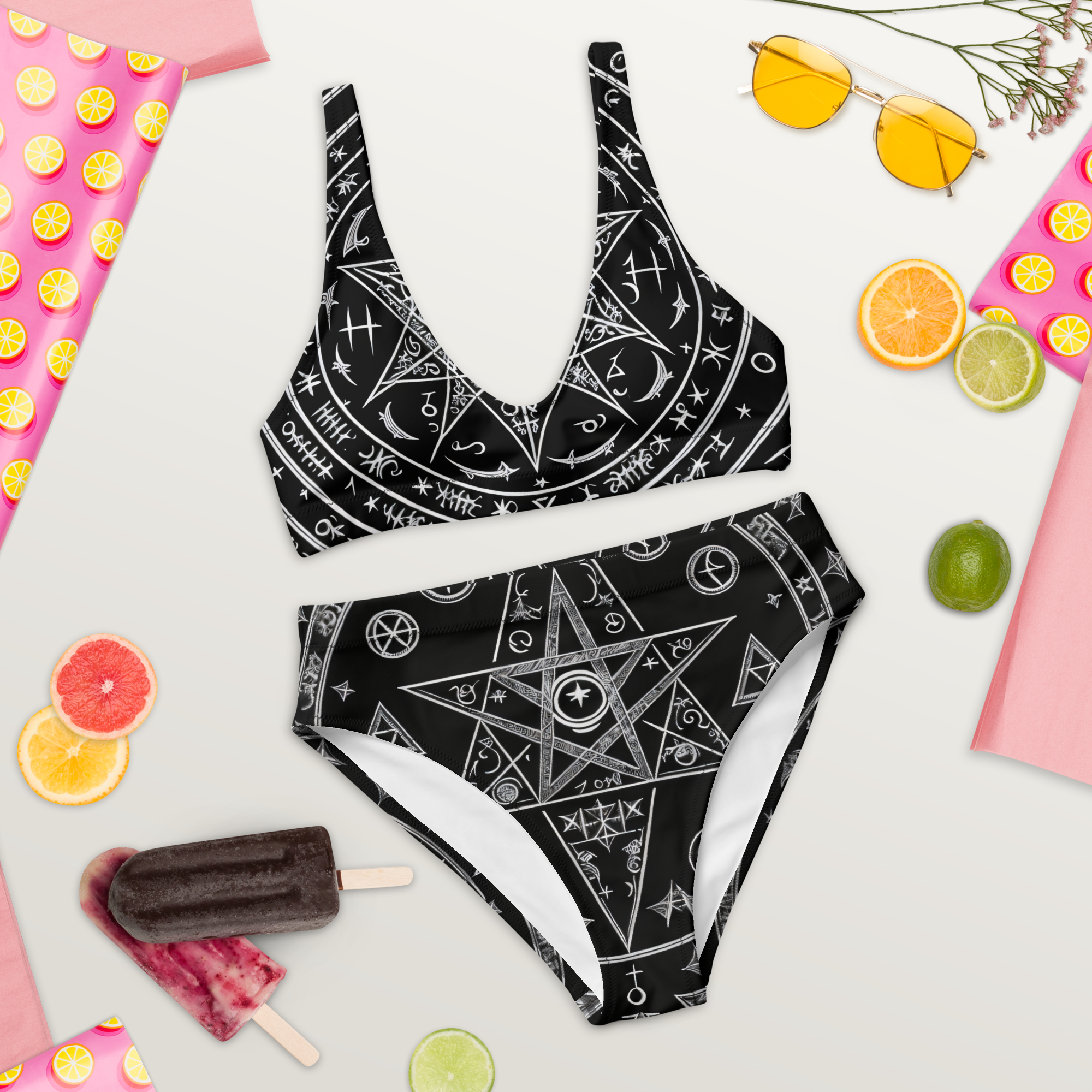 Satanic high-waisted bikini