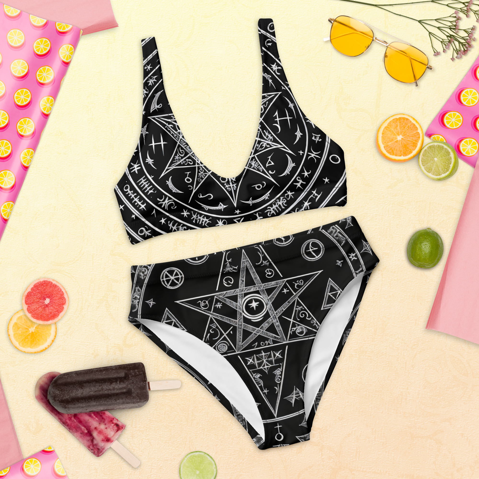 Satanic high-waisted bikini