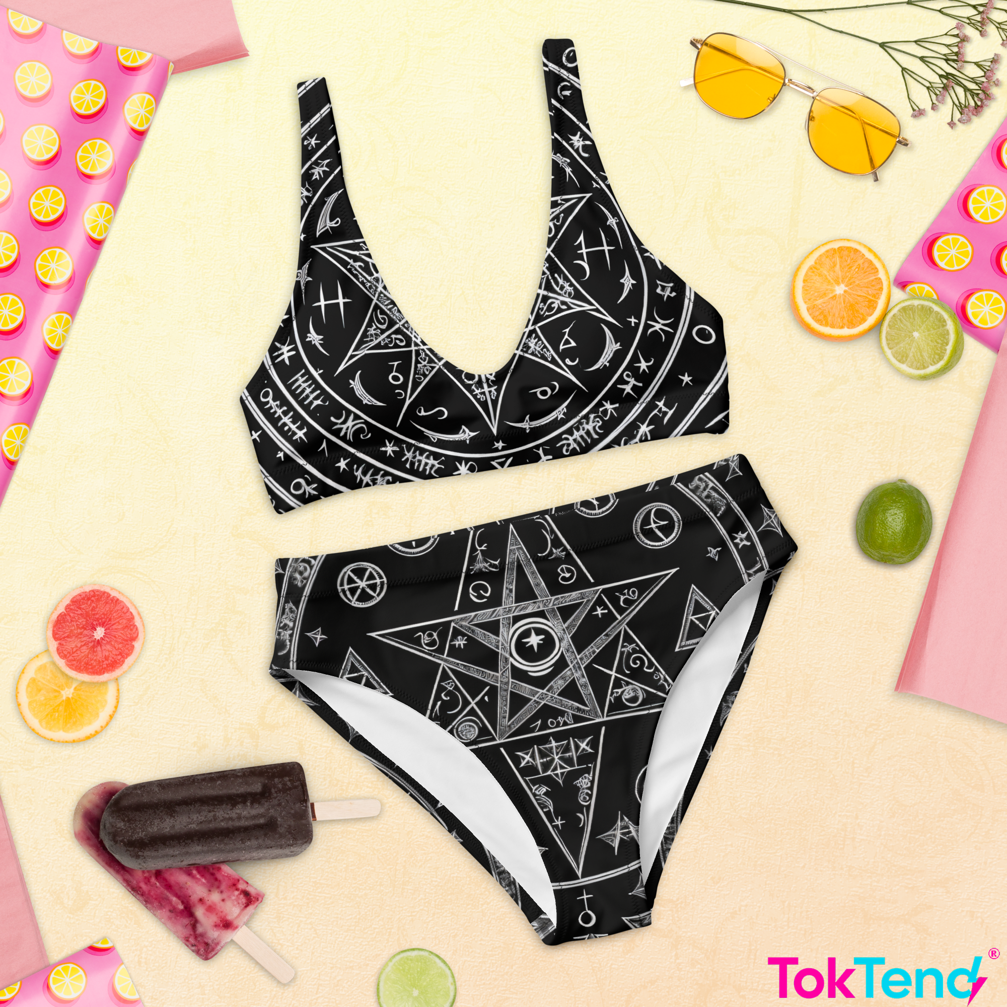 Satanic high-waisted bikini