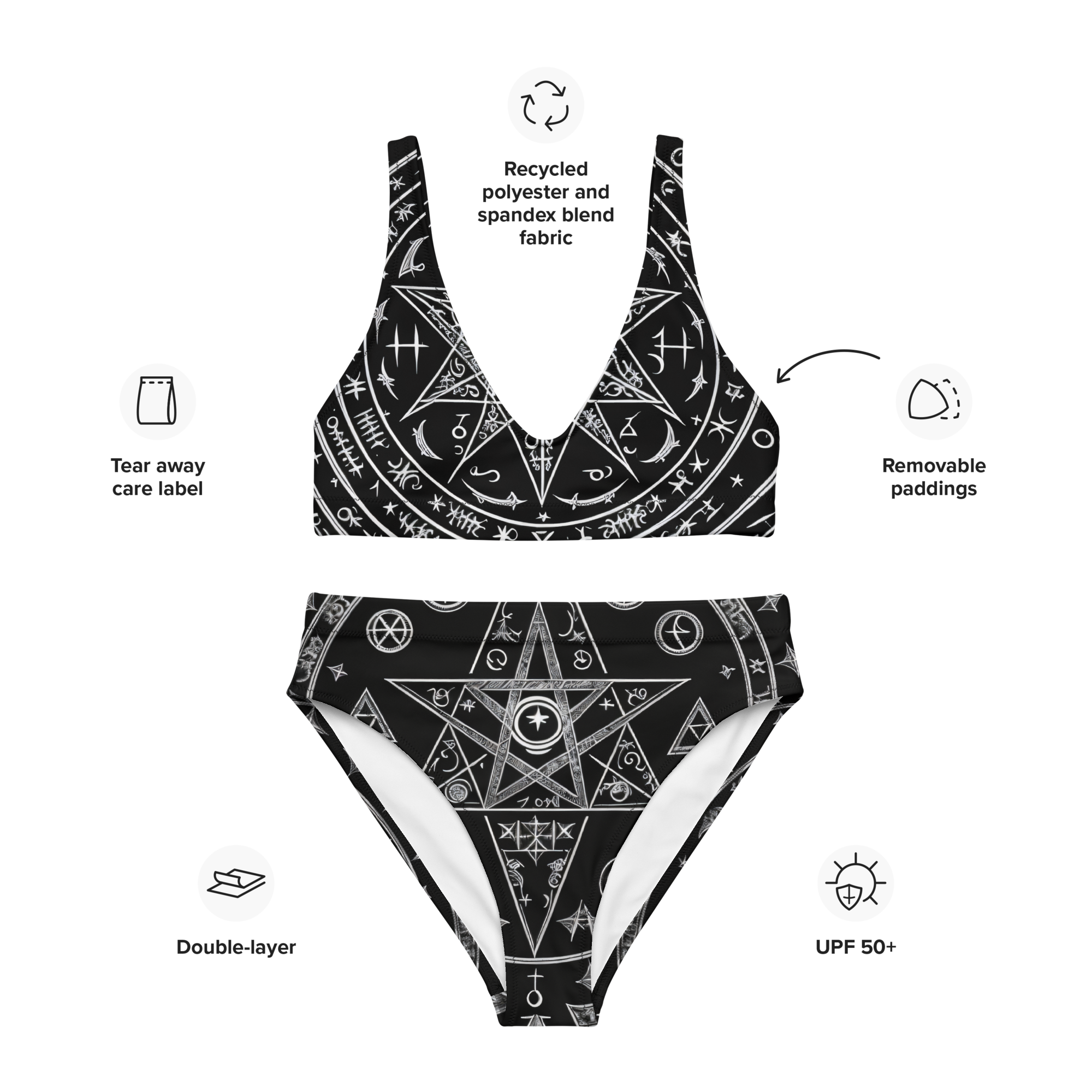 Satanic high-waisted bikini