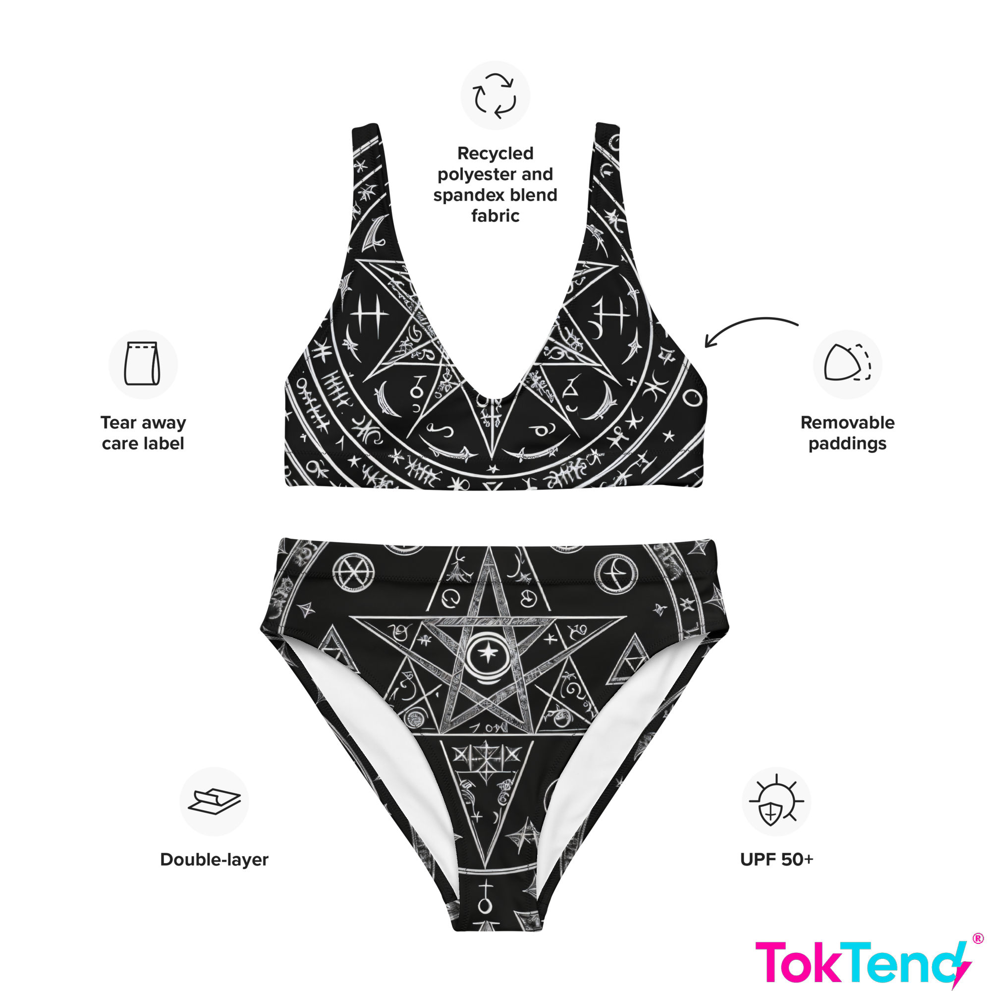 Satanic high-waisted bikini