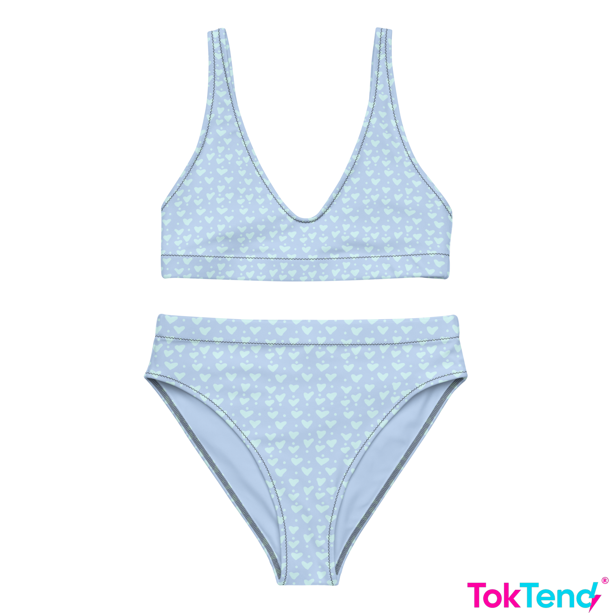 Blue Hearts high-waisted bikini