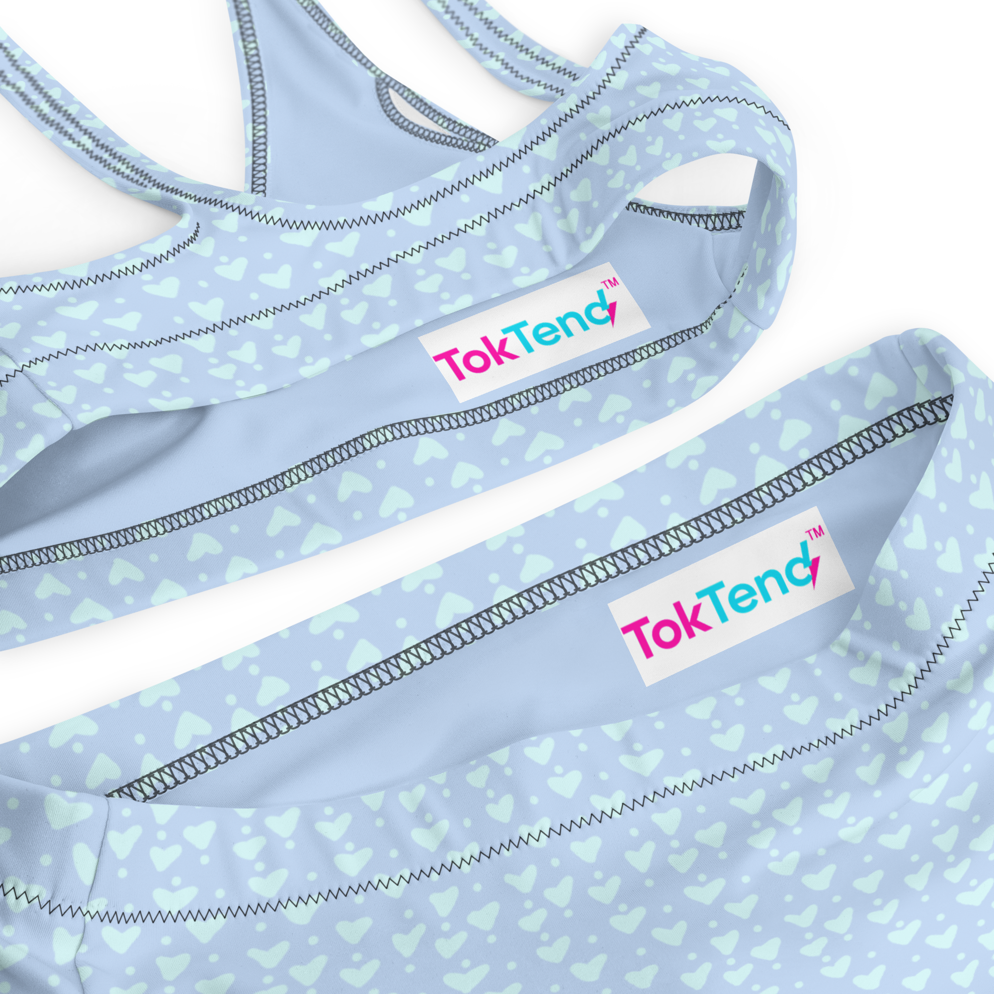 Blue Hearts high-waisted bikini