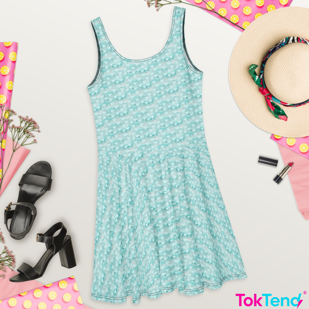 Blue Hearts Skater Dress