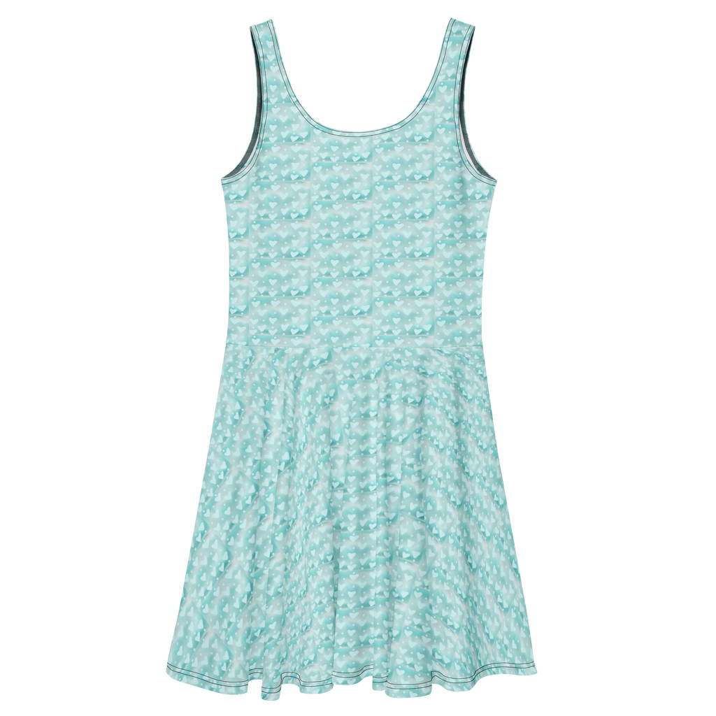 Vestido patinador de corazones azules