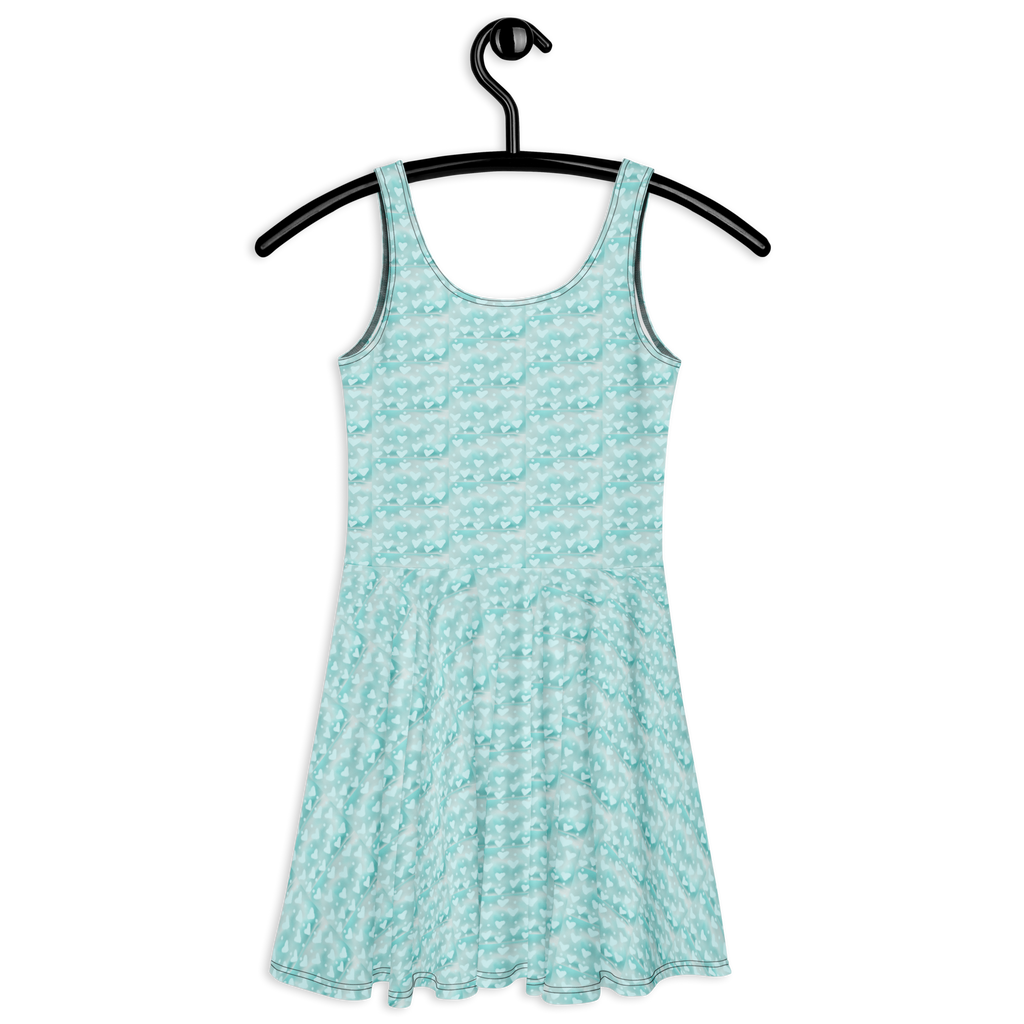 Vestido patinador de corazones azules