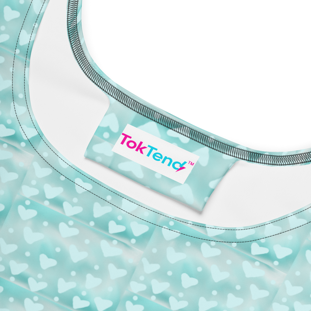 Vestido patinador de corazones azules