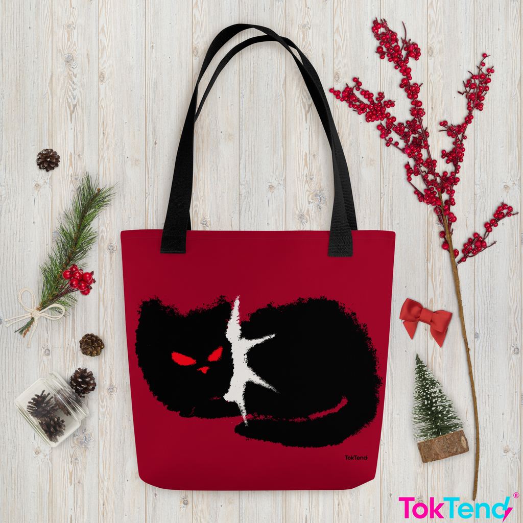 Punk Black Kitty Tote Bag