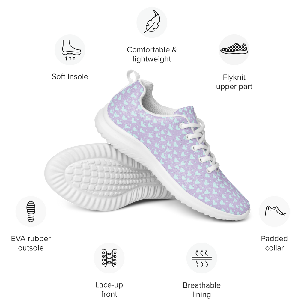 Blue heart athletic sneakers