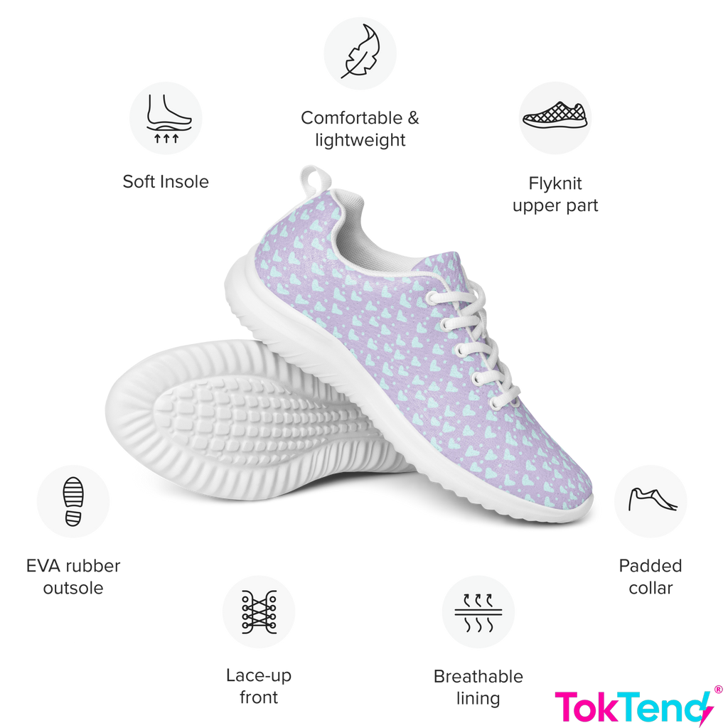 Blue heart athletic sneakers